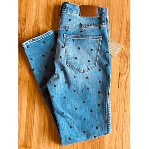 Madewell High Waist Heart Print Skinny Jeans